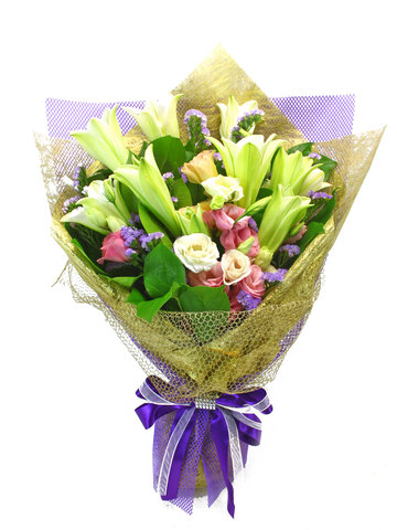 Florist Flower Bouquet - Lilies Flower Bouquet 6 - L39798 Photo