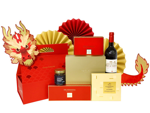 Wine n Food Hamper - Dragon Theme Give Box A3 - GB21215A3 Photo