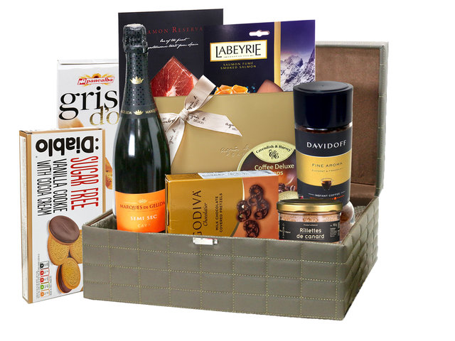 Wine n Food Hamper - Fancy Premium Coffee And Food Gift Hamper FH54 - L76603443 Photo